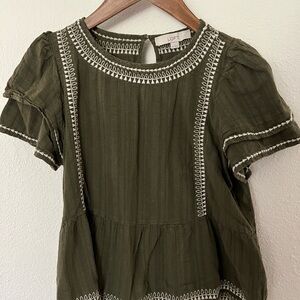 LOFT Olive Green Women's Top